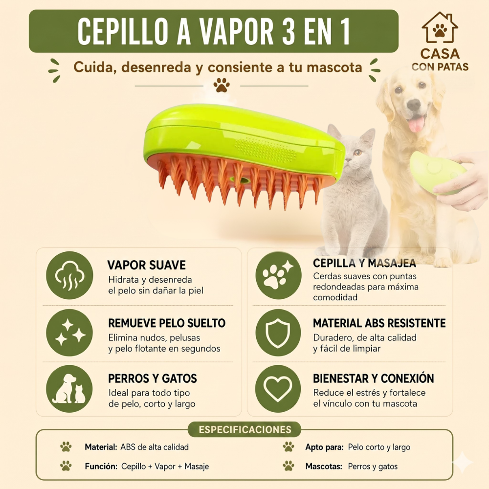 COMBO "PATITAS FELICES": Pajaro interactivo + Cepillo a vapor