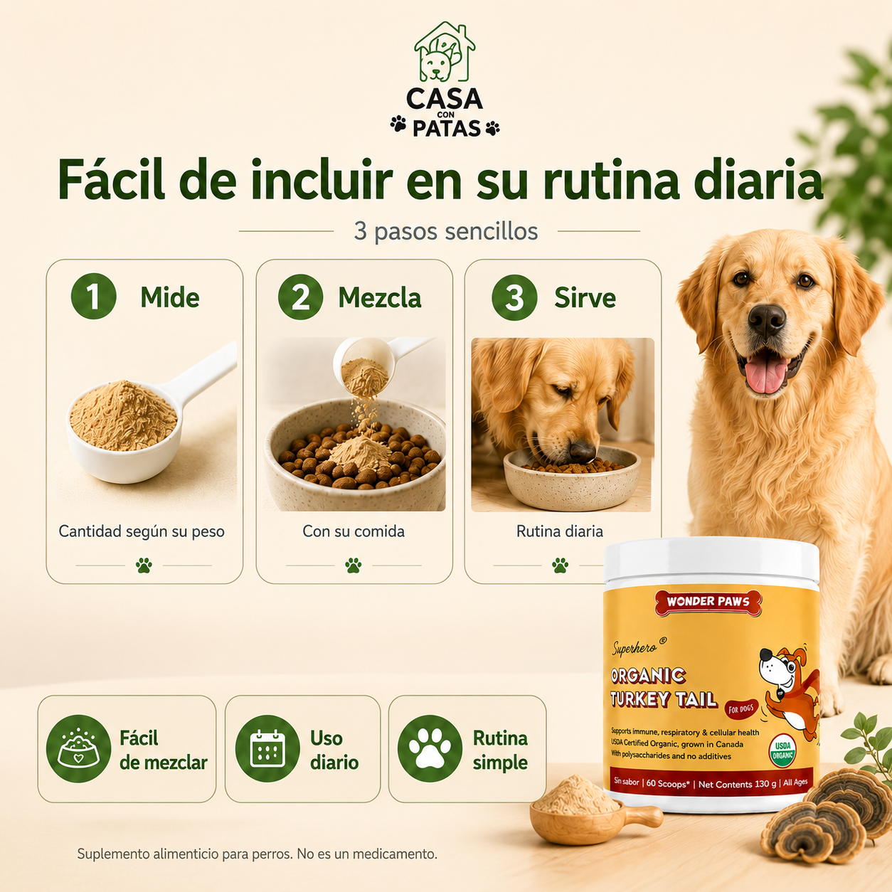 Wonder Paws Vitalidad, 130gr hasta 60 servicios